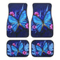 Premium 4-Piece Car Floor Mats,Black Carpet with Big Butterfly Print & Vinyl Heel Pad – Universal Fit for Sedan, SUV & Van, Truck,Heavy Duty Auto Accessories Interior - style: Butterfly style 3