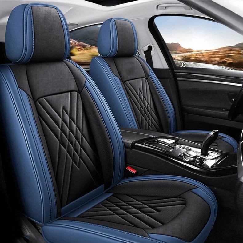 Custom Car Seat Covers for Fit Mercedes-Benz A B C CLA CLS CLK GLE GLS GLA GLK GL ML G S GLC SL CL SLC R SLK etc...Easy to Install car Cover (Black Blue) - color: Black Blue
