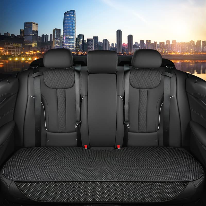 Breathable Universal Four Seasons Car Seat Covers, Luxury Include Front Car Seat Protector and RearCar Seat Cushion,Compatible with 95% Vehicles Fit for Cars Truck SUV (Black,3PCS) - color: Black-3PCS