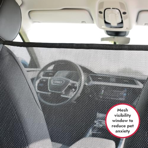 KONG Dog Car Seat Cover & Hammock 2-in-1 for Cars & SUV’s - Seat Protector Against Pet Fur & Dirt - Waterproof & Non-Slip with Mesh Visibility Window