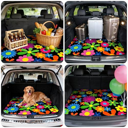 Car Trunk Mat - Universal Size 29" x 39", Floral Pattern Cargo Liner, Car Accessory for SUVs/Sedan/Wagons, Durable Protective Mat, Trunk Liner for Families/Travel Enthusiasts (Flowers-6) - style: flowers-6