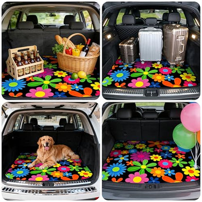 Car Trunk Mat - Universal Size 29" x 39", Floral Pattern Cargo Liner, Car Accessory for SUVs/Sedan/Wagons, Durable Protective Mat, Trunk Liner for Families/Travel Enthusiasts (Flowers-6) - style: flowers-6