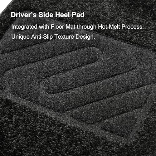 WENNEBIRD Superior Carpet Front Row Floor Mats for 2012-2020 Tesla Model S, 0.6-Inch Ultra-Thick, Noise-Reducing, All-Weather Waterproof Anti-Slip – 2-Pc Set - size: 2012-2020 Model S 2-Pc Set
