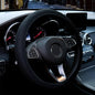 Hiflyer Steering Wheel Cover - Universal 14.5-15 Inch, Soft Microfiber Car Wheel Cover for Women & Men (Black)