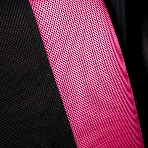 Flying Banner car seat Covers Full Set All Air Mesh Breathable Man Lady Airbag Compatible Rear Bench Split 40/60 50/50 60/40 Truck Pick Up (Full Set - Low Back, Black Gray Pink) - color: Black Gray Pink