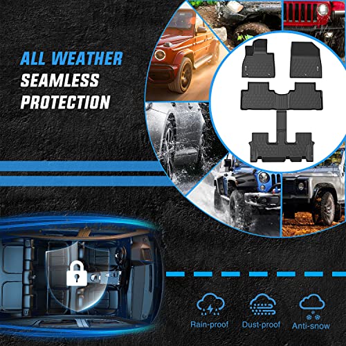 Nilight TPE Floor Mats for 2020 2021 2022 2023 2024 2025 Hyundai Palisade with Bucket Seats,All Weather Custom Fit Heavy Duty Floor Liners - color: 2020-2025 Hyundai Palisade