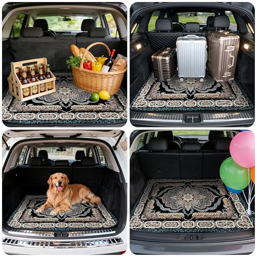 Car Trunk Mat - Universal Size 29" x 39", Bohemian Style Cargo Liner, Car Accessory for SUVs/Sedan/Wagons, Durable Protective Mat, Trunk Liner for Families/Travel Enthusiasts - style: Bohemian style-6