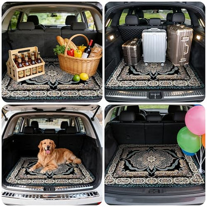 Car Trunk Mat - Universal Size 29" x 39", Bohemian Style Cargo Liner, Car Accessory for SUVs/Sedan/Wagons, Durable Protective Mat, Trunk Liner for Families/Travel Enthusiasts - style: Bohemian style-6