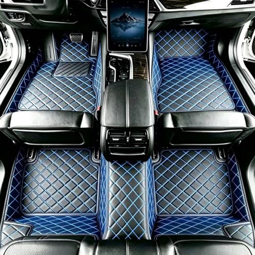 Customize Floor Mats for Cars fit 98% Sedans SUV Sports, Custom Automotive Floor Mat Fit Truck All Weather Car Protection Pads Non-Slip Auto Interior Mats (Black Blue) - color: Black blue