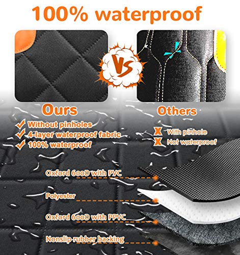 URPOWER 6-in-1 Dog Car Seat Cover for Back Seat, Waterproof Dog Car Hammock with Mesh Window, Non-Slip Pet Backseat Protector for Cars, Trucks and SUVs