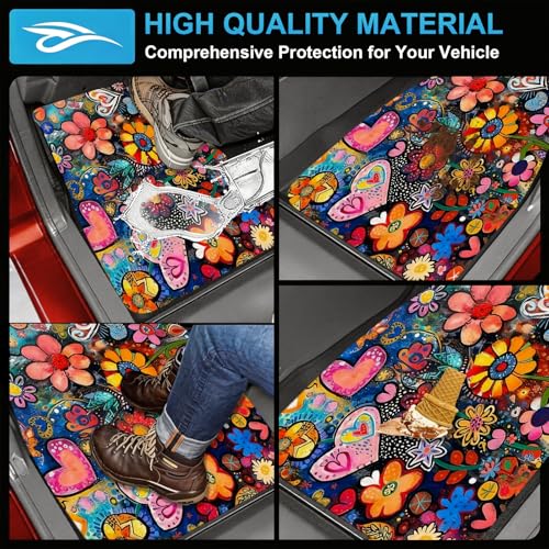 Automotive Floor Mats 5 Pcs, Universal Car Floor Mats,Floral Car Mats, Flower Car Accessory for SUVs/Sedan/Wagons, Durable Protective Mat, Trunk Liner for Families/Travel Enthusiasts - style: Bundle88