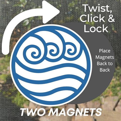 Screen Door Magnets Double Sided – Keep People, Kids, and Dogs from Running into The Screen Door - Robbins Aria Blue Water - color: Blue Water Symbol