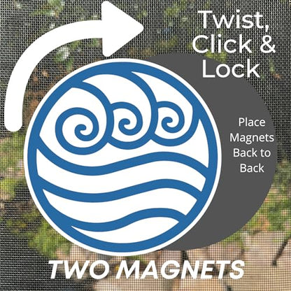 Screen Door Magnets Double Sided – Keep People, Kids, and Dogs from Running into The Screen Door - Robbins Aria Blue Water - color: Blue Water Symbol