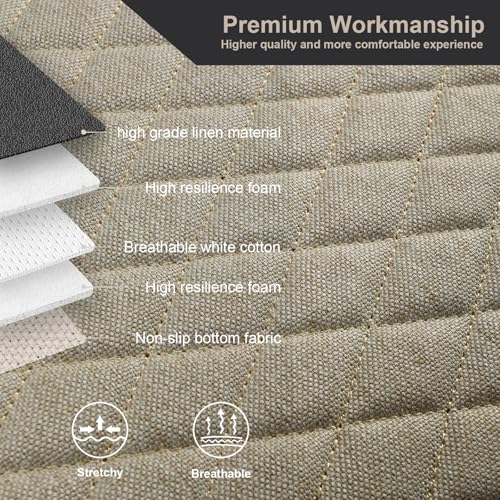 West Llama Linen Car Seat Covers,Bottom Seat Covers for Cars Include 1 Piece Front Driver Seat Pad Mat Universal Fits 90% Vehicles,SUVs,Cars,Sedans(1Piece-Beige) - color: A-Beige, size: 1 Front Bottom Seat Covers