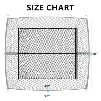 Cargo Net Suitable for Daily Light Loads of SUV Trucks,Mesh Organizer 4'x3.3' Stretches to 7'x6',Highly Elastic Truck Bed Net for Pickup Truck Bed - size: 4'x3.3'