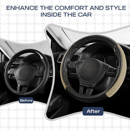 Skechers Steering Wheel Cover,Max Cushioning Leather Steering Wheel Cover Universal Fit 14" 1/2-15" Car Wheel Protector for Men Women Fit Suvs,Vans,Sedans,Car,Trucks,Beige - color: Beige