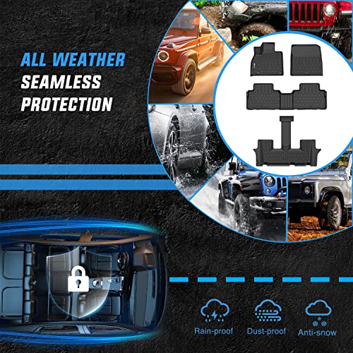Nilight TPE Floor Mats for 2020 2021 2022 2023 2024 2025 Kia Telluride with 2nd Bucket Seats Without Center Console,All Weather Custom Fit Heavy Duty Floor Liners - color: 2020-2025 Kia Telluride