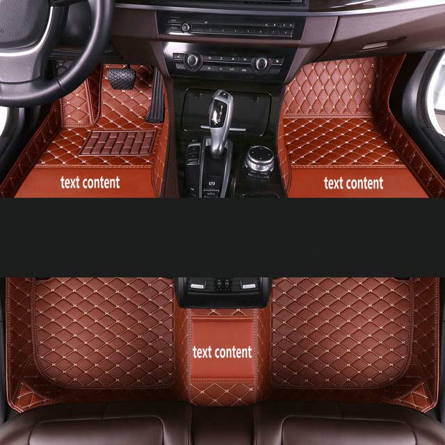 Custom Leather Car Mats, Vehicle-Specific Fit All-Weather Floor Mats, 100% Waterproof Anti-Slip Durable Protection for SUV Truck Sedan, Precision Tailored Protection (Light Brown) - color: Light Brown