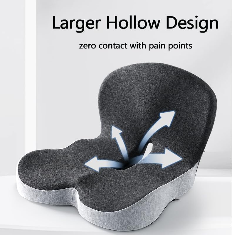 Back and Seat Cushion, Car Seat Cushion, Soothe+ Cushion, Memory Foam L-Shaped Integrated Seat Cushions Lumbar & Lower Back Support for Office Chair, Car (Ligeht Grey-C) - color: Ligeht Grey-c