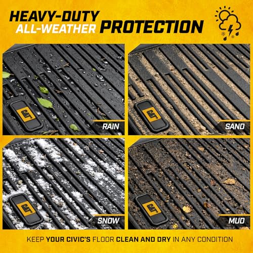 CAT® JustFit™ 3D Custom Fit Floor Mats for Honda Civic 2022-2026 Acura Integra 2023-2026, Heavy Duty Car Floor Liners Protection Laser Measured, Honda Civic Accessories, Acura Integra Accessories - style: Honda Civic (2022-2026) / Acura Integra (2023-2026