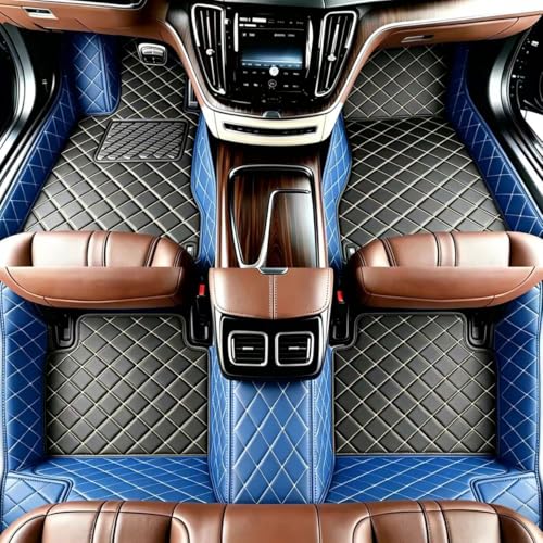 Personalized Floor Mats for Cars, Full Coverage Luxury Mats, Anti-Slip Set, Custom Fit for 99% of Sedan, Trucks, SUVs (Blue Black) - color: Blue Black