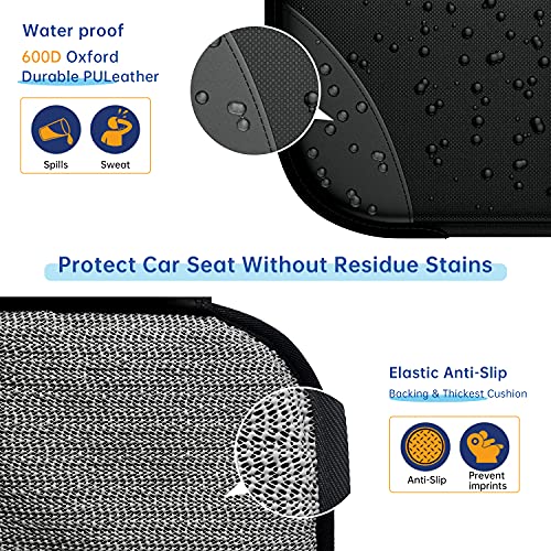 Car Seat Protector MHO+All 2 Pack Auto for Child Baby Car Seats - Large CarSeat Sit Savers Mat with Waterproof 600D Fabric & 2 Storage Pockets, Crash Test Approved