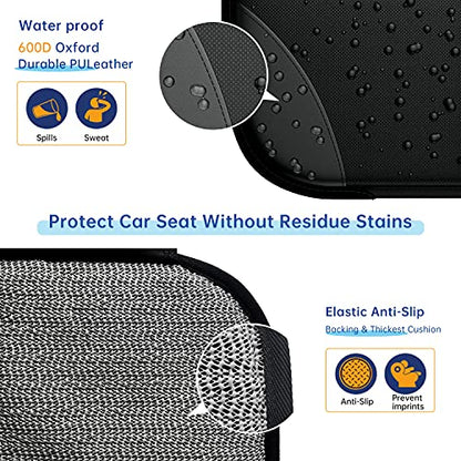 Car Seat Protector MHO+All 2 Pack Auto for Child Baby Car Seats - Large CarSeat Sit Savers Mat with Waterproof 600D Fabric & 2 Storage Pockets, Crash Test Approved