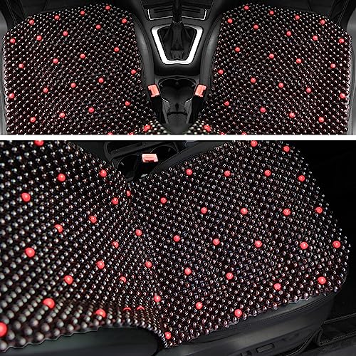 Beaded Car Seat Covers for Cars, Cooling Bead Seat Cover for Trucks & SUVs - Auto Ventilated Seat Cooler Pad, Natural Wood Breathable Beads - Sweat Protector for Summer, Stars