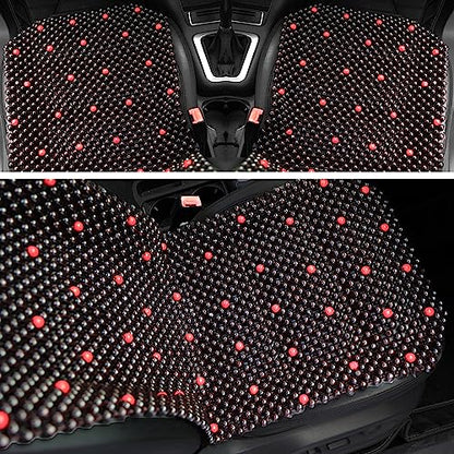 Beaded Car Seat Covers for Cars, Cooling Bead Seat Cover for Trucks & SUVs - Auto Ventilated Seat Cooler Pad, Natural Wood Breathable Beads - Sweat Protector for Summer, Stars
