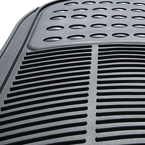 FH Group Automotive Floor Mats - Heavy-Duty Rubber, All Weather Protection Universal Fit Full Set Floor Mats and Cargo Mat, Climaproof, Semi Custom Trimmable for Most Cars, Sedan, SUV, Truck, Gray