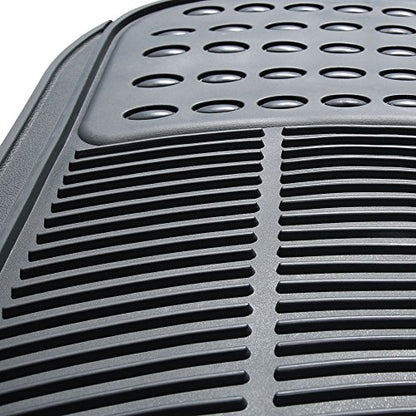 FH Group Automotive Floor Mats - Heavy-Duty Rubber, All Weather Protection Universal Fit Full Set Floor Mats and Cargo Mat, Climaproof, Semi Custom Trimmable for Most Cars, Sedan, SUV, Truck, Gray