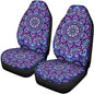 INSTANTARTS 2 Pack Mandala Front Car Seat Covers, Polyester Bucket Seat Protectors, Universal Fit for Most SUV Sedan and Van Seats,Boho Style - color: 0-Mandala Flowers 1