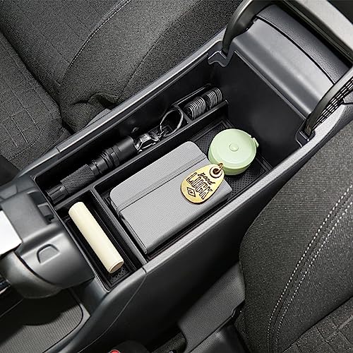 Center Console Organizer Tray Compatible with Honda HRV 2023 2024 2025 2026 2027 Accessories, Armrest Storage Box for HRV EX/EX-L/LX/SE/Sport/Touring,Black Trim