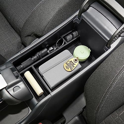 Center Console Organizer Tray Compatible with Honda HRV 2023 2024 2025 2026 2027 Accessories, Armrest Storage Box for HRV EX/EX-L/LX/SE/Sport/Touring,Black Trim