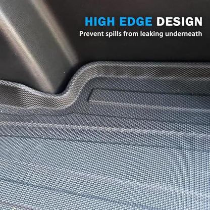 KUST Cargo Trunk Mat for Toyota Sienna 2021-2026 (with Spare Tire), Rear Trunk Cargo Liner All Weather Protection, TPE Rubber Raised Edge - size: For 2021-2026 Sienna | Trunk Mat