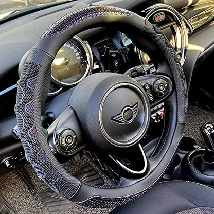 PINCTROT Small Size Steering Wheel Cover Great Grip with 3D Honeycomb Anti-Slip Design, 14 Inch (Purple) - color: 5.Purple, size: Small Size[14''-14 1/4'']