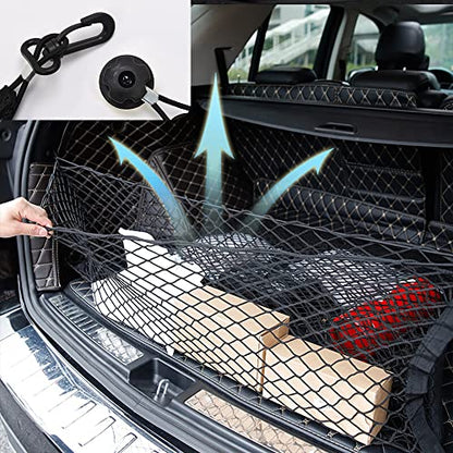 Car Rear Cargo Net with Good Elasticity&Tensile Strength Trunk Net Organizer for SUV Truck,Ideal Car Net Keeps Overlanding Accessories (L 43.3''x15.74'') - color: L 43.3''x15.74''