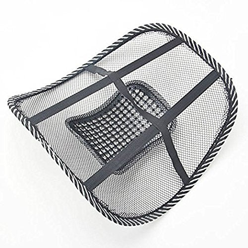 Black Lumbar Mesh Back Brace Support Office Home Car Seat Chair Ventilate Cool Cushion Pad with Massage | Breathable, Massage Beads for Ultimate Comfort (1 Piece)
