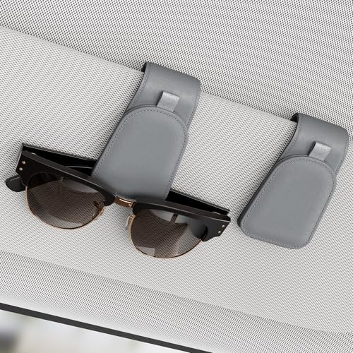 Sunglass Holder for Car Visor, Suede Cloth Magnetic Sunglass Organizer for Car Accessories, 2 Packs, Gray - color: Gray