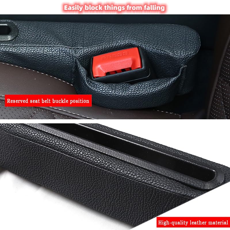 2 Pack Car Seat Gap Filler with Storage Box,Fill the Gap Between Seat and Console,Car Console Gap Filler,Prevent Things from Dropping,Convenient to Storage Keys and Phone(Black) - color: Black3