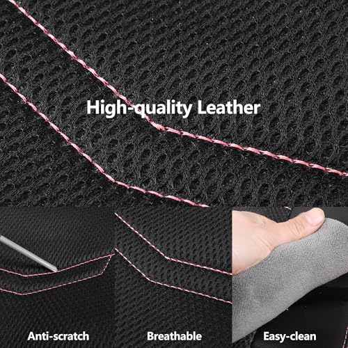 HChengkikz Pink Seat Covers, Breathable and Sport Seat Covers, Anti-Slip Universal Fit Car Seat Covers Full Set for Cars Sedans SUV and Truck (Full Seat, Black+Pink)