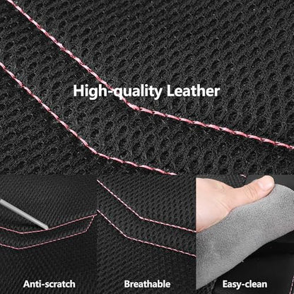 HChengkikz Pink Seat Covers, Breathable and Sport Seat Covers, Anti-Slip Universal Fit Car Seat Covers Full Set for Cars Sedans SUV and Truck (Full Seat, Black+Pink)