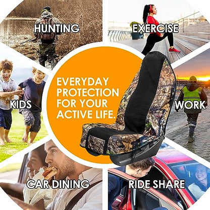 LPI Truck Mossy Oak Camo Car Seat Cover Towel Protector; Protects Seats from Sweat, Dirt, Dogs, Kids; Heavy Duty Material, Universal Fit for Cars SUVs MiniVans Trucks, EZ fit, Non Slip Grip, 1pc - color: Towel Seat Cover 1pcs