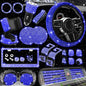 NBTEPEM 27 PCs Blue Bling Car Accessories Set for Women, Steering Wheel Covers Universal Fit 15 Inch, Bling License Plate Frame, Bling Phone Holder, Bling Car Coasters (Blue Diamond) - color: Blue Diamond