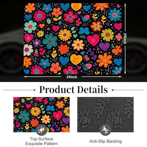 Car Trunk Mat - Universal Size 29" x 39", Floral Pattern Cargo Liner, Car Accessory for SUVs/Sedan/Wagons, Durable Protective Mat, Trunk Liner for Families/Travel Enthusiasts (flowers-10) - style: flowers-10