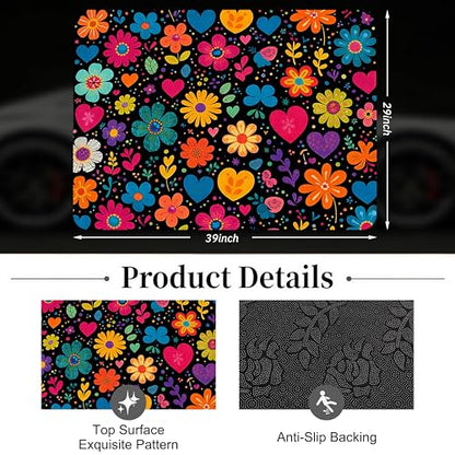 Car Trunk Mat - Universal Size 29" x 39", Floral Pattern Cargo Liner, Car Accessory for SUVs/Sedan/Wagons, Durable Protective Mat, Trunk Liner for Families/Travel Enthusiasts (flowers-10) - style: flowers-10