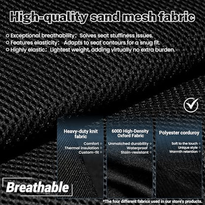 Custom Fit Bench Seat Covers for Chevy 1973-1999 C/K Series Trucks Full Size Classic Trucks, Sandwich Air Mesh Fabric & Soft Foam Lining Without Headrests - Black - size: Heavy-Duty Sandwich Composite Fabric