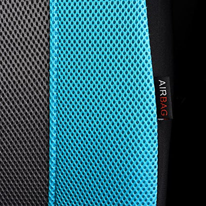 Flying Banner car seat Covers Full Set All Air Mesh Breathable Man Lady Airbag Compatible Rear Bench Split 40/60 50/50 60/40 Truck Pick Up (Full Set - Low Back, Black Gray Mint Blue) - color: Black Gray Mint Blue