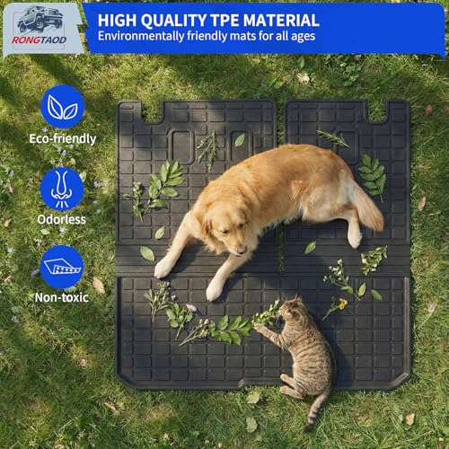 Rongtaod Cargo Mat Compatible with 2016-2025 2026 Honda Pilot Trunk Mat Cargo Liner Trunk Liner TPE All Weather Back Seat Cover Protector 2024 Pilot Accessories (Trunk Mat with Backrest Mat) - color: 16-26 Trunk Mat with Backrest Mat