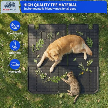 Rongtaod Cargo Mat Compatible with 2016-2025 2026 Honda Pilot Trunk Mat Cargo Liner Trunk Liner TPE All Weather Back Seat Cover Protector 2024 Pilot Accessories (Trunk Mat with Backrest Mat) - color: 16-26 Trunk Mat with Backrest Mat